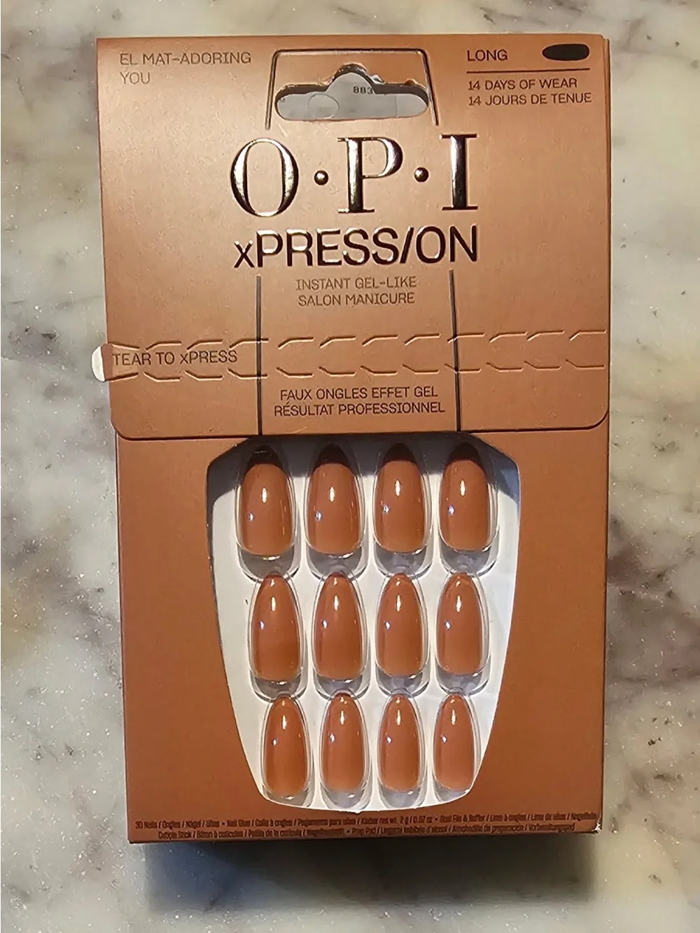 OPI xPRESS/ON Long Press-On Nails in Camel Brown Gloss